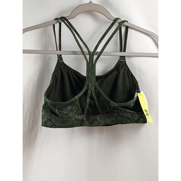 Snake‎ Print Sports Bra Light Support All in Motion Olive Green S Strappy Active - Picture 8 of 8